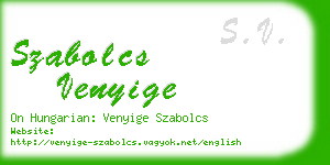 szabolcs venyige business card